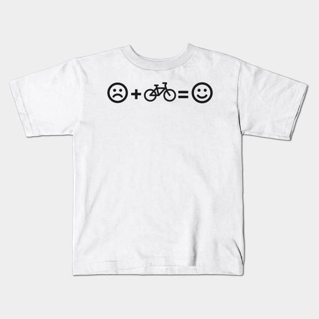 Cycling Happiness Bicycle Bike Cyclist Kids T-Shirt by Foxxy Merch